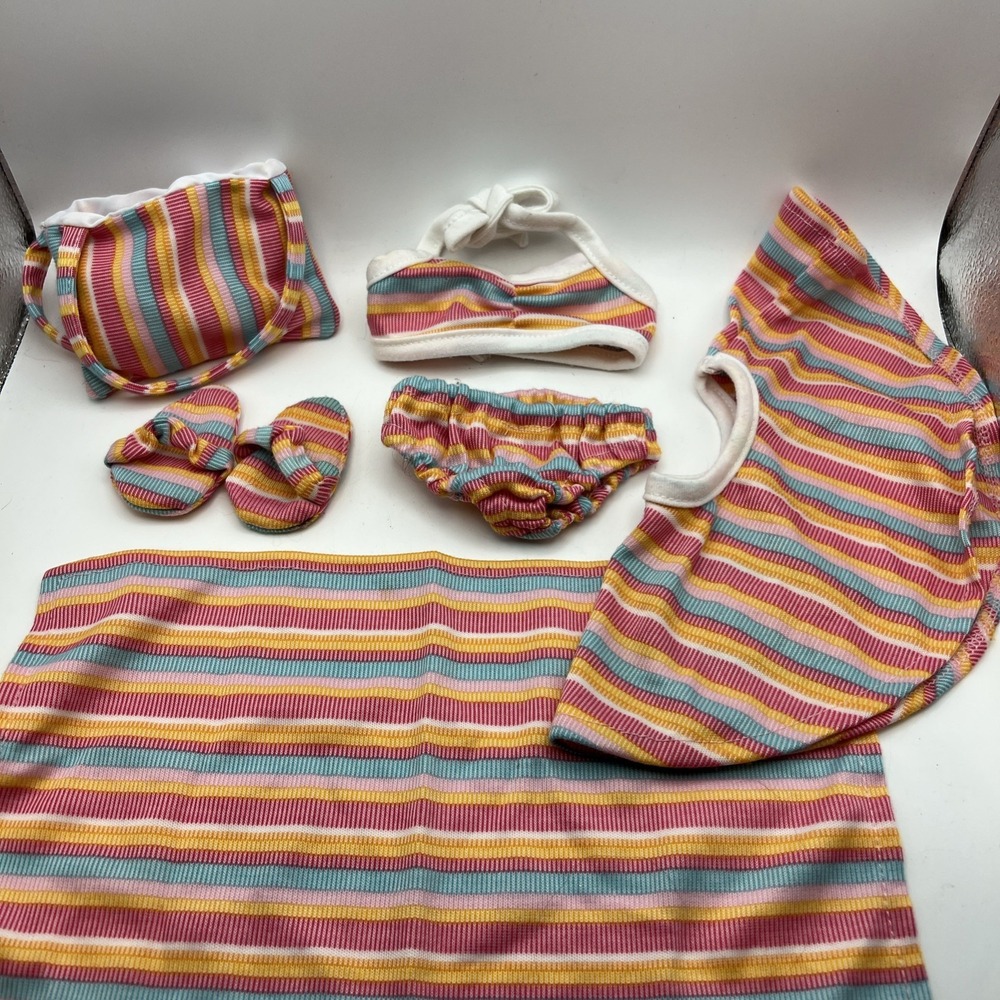 Beach Clothes Summer Swimsuit Set Fits 18 inch Girl Doll